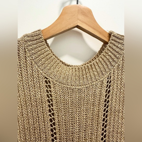 Marisa & Marie Metallic Gold Italian Sleeveless Knit Top - Picture 11 of 16